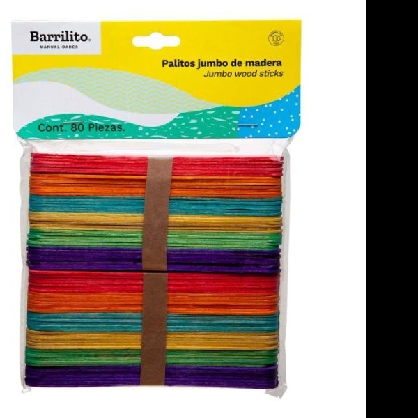 PALITOS PLANOS MAD. COL. 18X152MM. W004C BOL.C80 E2472